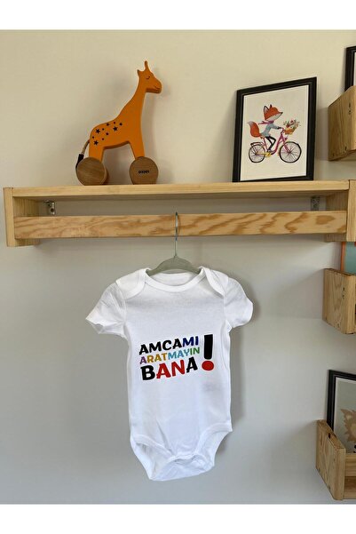 ARASBASKIEVİ Organic 100% Cotton Don'T Look for My Uncle Baby Body White Badi...