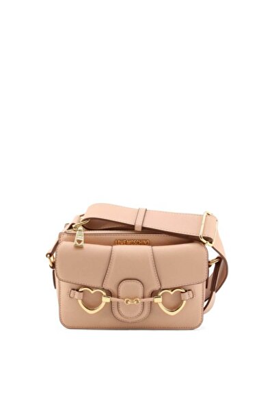 Love Moschino WOMEN'S POWDER PINK BAG WITH GOLDEN HEARTS – ELEGANT CROSSBODY
