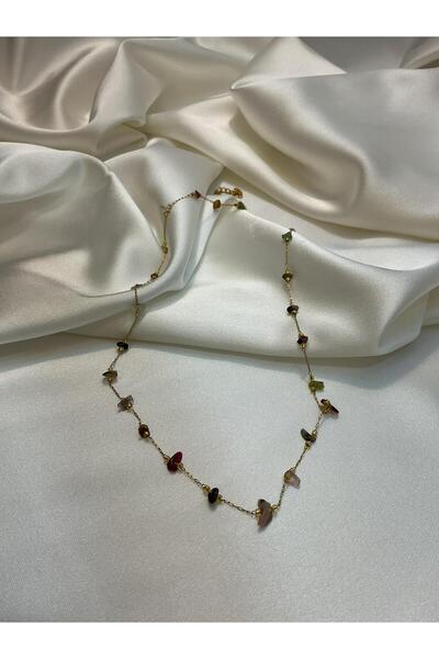 LUMİDA Gold Colored Natural Stone Necklace