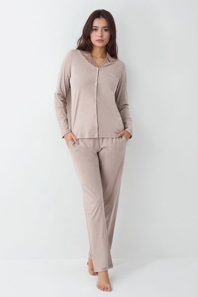 Pierre Cardin Kadın Modal Pamuklu Pijama Takımı Çorap Hediyeli QP9K1R1K6R