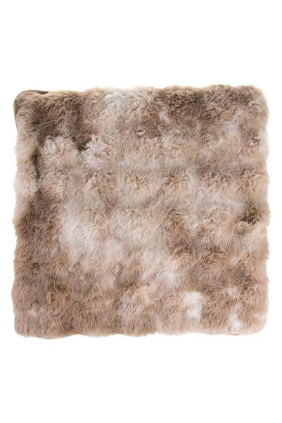 OEM Beige Brown Faux Fur Decorative Chair Cushion with Embossed Pattern 40x40cm
