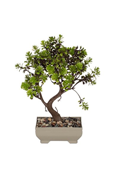 OEM Decorative Pot with Artificial Bonsai Plant with Stones 26cm
