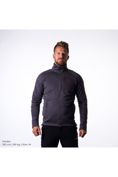 NORTHFINDER Men's Northpol grey melange fleece trekking jacket