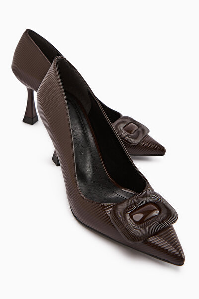 Limoya Hiam Brown Buckle Women's Heeled Shoes