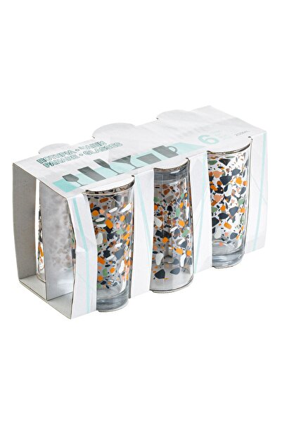 OEM Set of 6 Transparent Glass Glasses "Mosaic" 250ml