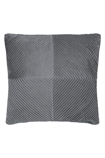 OEM Grey Velvet Winter Decorative Pillow with Embossed Stripes 45x45cm