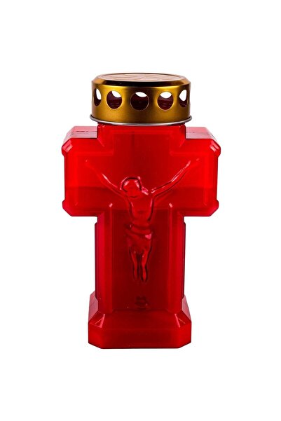 OEM Red Decorative Candle in the Shape of a Cross with a Lid 11x6.5x19.5cm