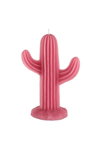 OEM Cactus Candle Green Fuchsia Ø8.5x19cm