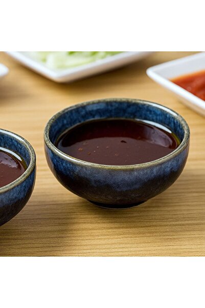 OEM Round Bowl for Sauce and Dip Blue "Blue Reactive Glaze Nordic" 90 ml