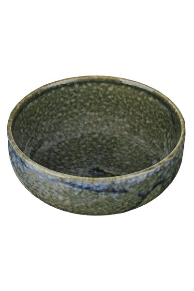 OEM Round Ceramic Bowl Olive Green Blue for Peanut Sauce 225ml