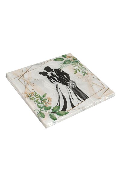 OEM White 2-Ply Table Napkins with Wedding Couple Pattern 33x33cm - 20pcs