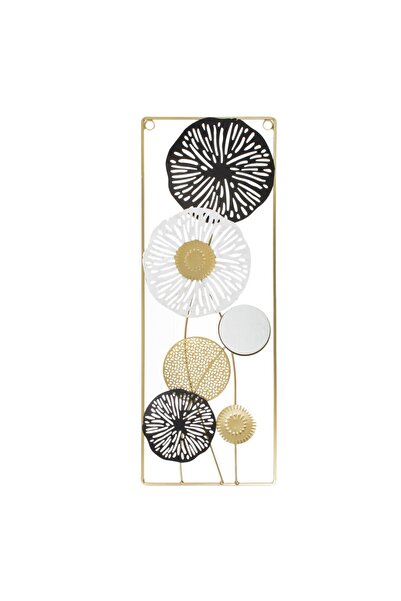 OEM Metal Painting Flowers & Mirror 22x60x3cm
