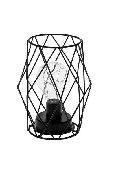 OEM Black Metal Mesh Table Lamp with 10 Chain LEDs 12x12x16.5 centimeters