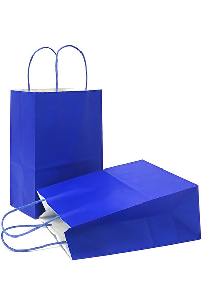Varaq 10 - Pack Premium Dark Blue Paper Bags- Party, Goodie and Favour Bags. ...