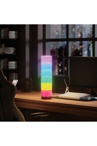 OEM RGB LED Party Lamp with USB 6 Removable Round Parts Ø10x6.4 centimeters