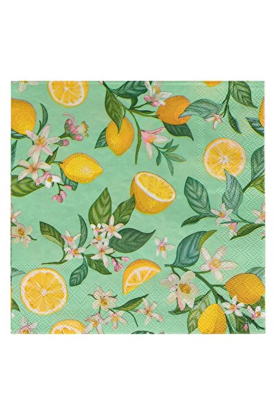 OEM 2-Ply Table Napkins Green & Lemon Pattern 33x33cm - 20pcs