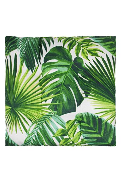 OEM White Cushion with Green Tropical Leaves Pattern for Chair 42x42cm