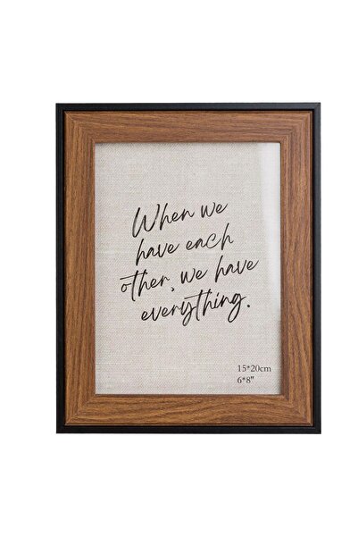 OEM Brown Wooden Photo Frame with Black Border 15x20cm