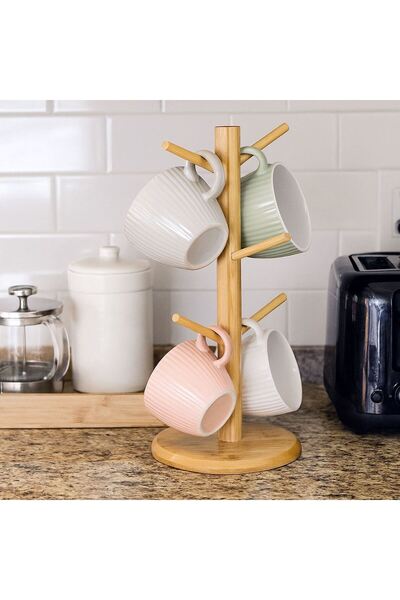 OEM Vertical Wooden Mug Holder