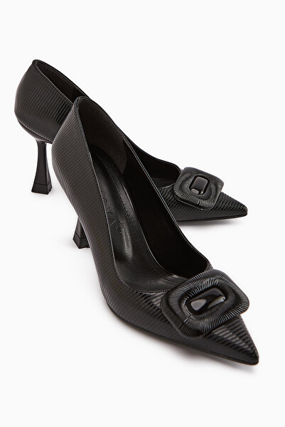 Limoya Hiam Black Buckle Women's Heeled Shoes