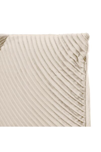 OEM Decorative Winter Pillow Ecru Velvet with Embossed Stripes 45x45cm
