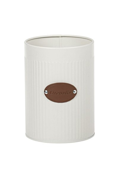 OEM Metal Utensil Holder for Cooking Utensils Ecru Ø12x16.5cm