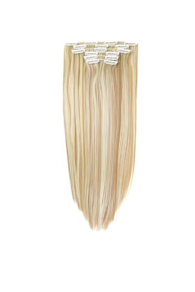 animis beauty Extensii par Blond suvitat, drepte, 16 clipsuri, 57 cm, fibra sintetica cu aspect