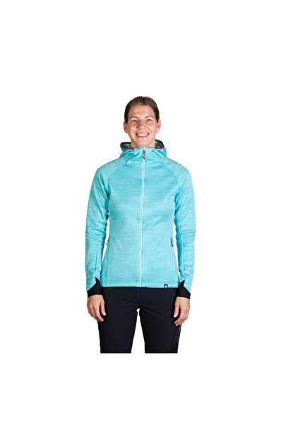 NORTHFINDER Bluza fleece melange cu gluga pentru femei Buin lightblue