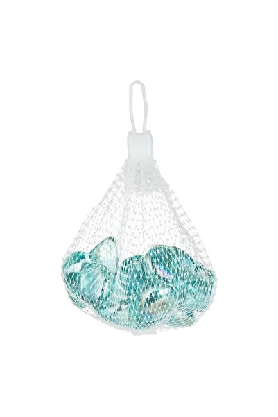 OEM Shiny Turquoise Glass Decorative Stones 340g