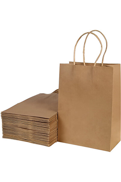 Varaq أكياس ورق كرافت - عبوة من ١٠ أكياس - بنية | أكياس هدايا أعياد الميلاد [...