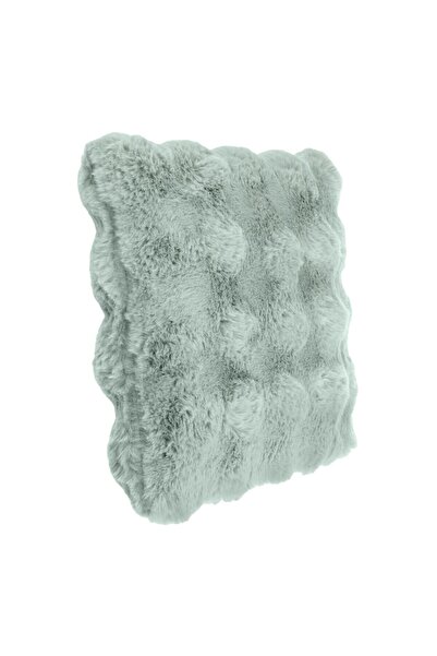 OEM Mint Green Faux Fur Winter Decorative Pillow with Embossed Pattern for Sofa 40x40cm