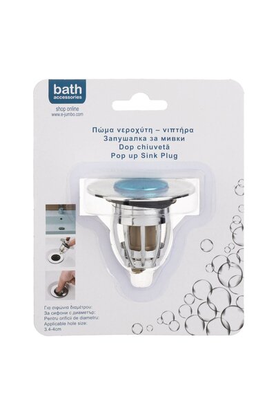 OEM Silver Sink Drain Plug - Washbasin Ø3.4-4cm