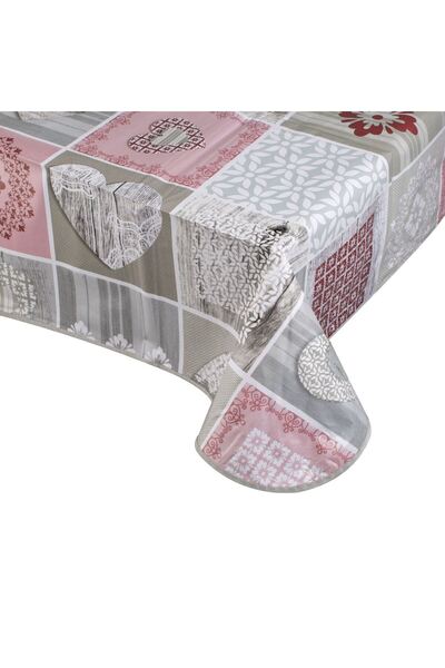 OEM Laminated Tablecloth Tiles Earth Colors 180x140cm