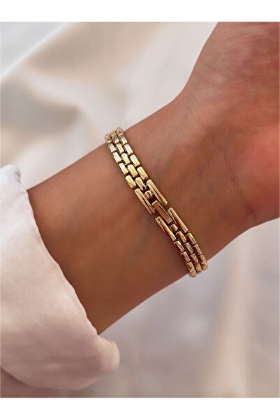 Generic Retro Minimal vintage kordon altın renk kadın kol saati