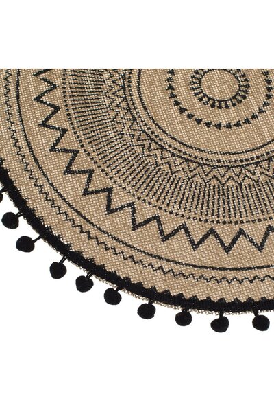 OEM Round Plate Holder Brown Black Pompom Ø38cm