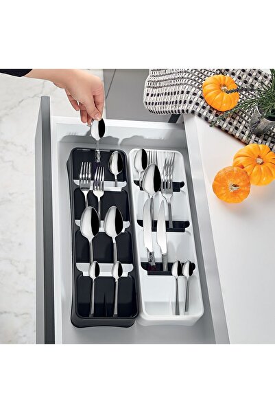 OEM Black Drawer Organizer Holder for Cutlery 12.5x38.5x5cm