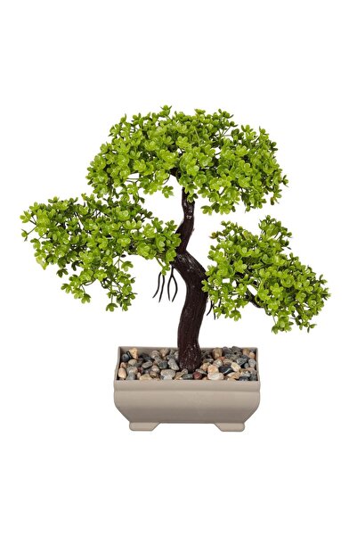 OEM Decorative Pot with Artificial Bonsai Plant with Stones 22cm