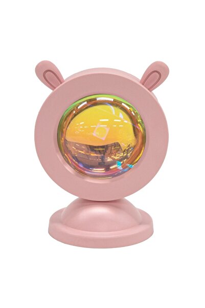 OEM Projector with Pink Ears & Rainbow Effect LED & USB Cable Ø8x11cm