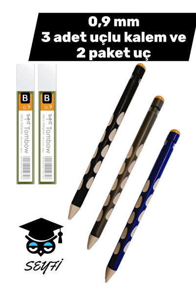 SEYFİKİRTASİYE 0.9 mm 3-Piece Nib Pens and 2 Packs of Nib Pens Have Plastic Bodies