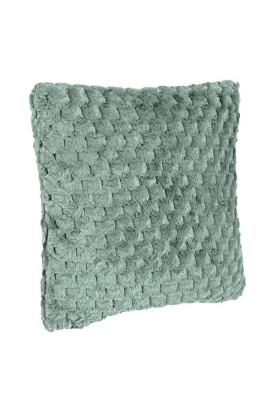 OEM Mint Green Faux Fur Winter Decorative Pillow with Embossed Pattern for Sofa