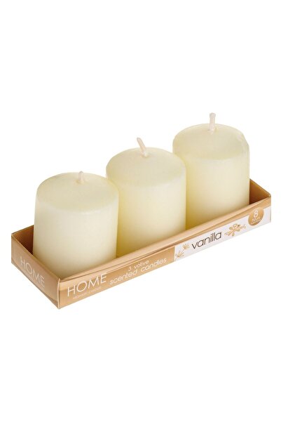 OEM Set of Ecru Votive Candles with Vanilla Scent Ø3.5x4.5cm - 3pcs