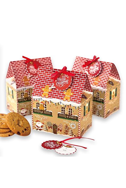 OEM Paper Candy Boxes Gingerbread House 11.5x7.5x7.5cm - 5pcs