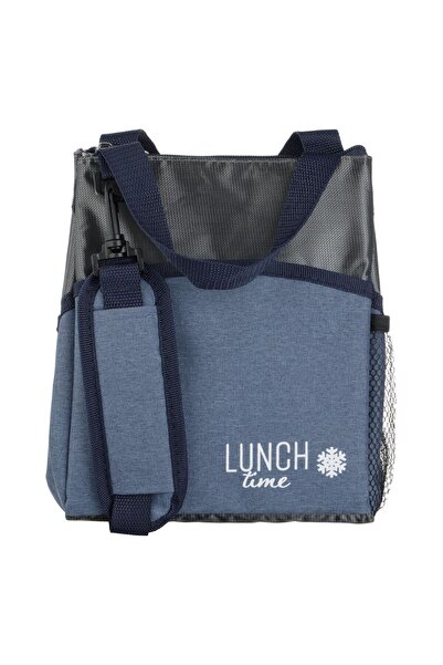 OEM Geanta Izoterma Blue Jean Antracit cu Fermoar 22x15x25cm - 8lt