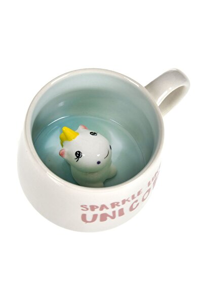 OEM Ceramic Mug with 3D Unicorn Figurine Inside