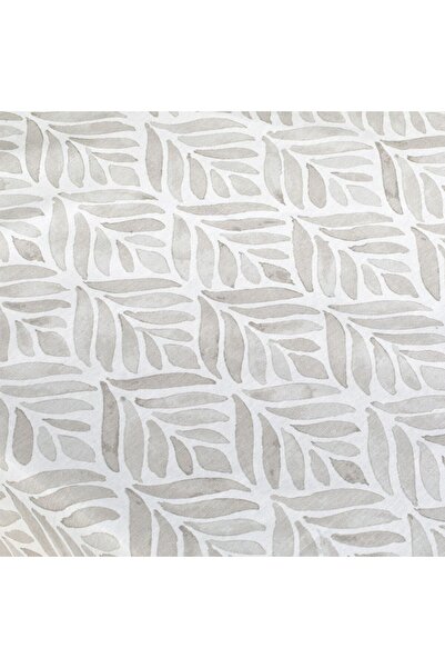 OEM Summer Tablecloth Beige Grey Leaves 180x140cm