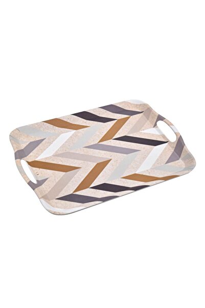 OEM Beige Serving Tray with Non-Slip Surface 42x28x2cm