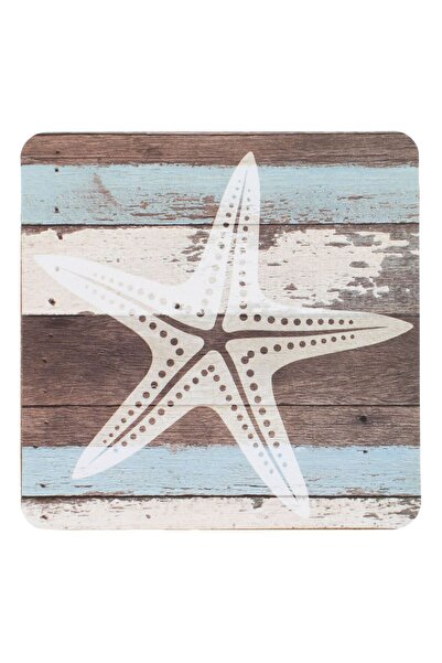 OEM Suport Pahar cu Model de Vara Stea de Mare din MDF 11x11cm