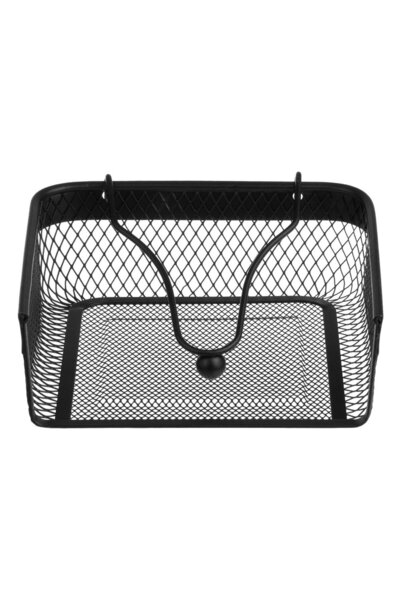 OEM Black Metal Napkin Holder with Clips 18.5x18.5x6.5cm