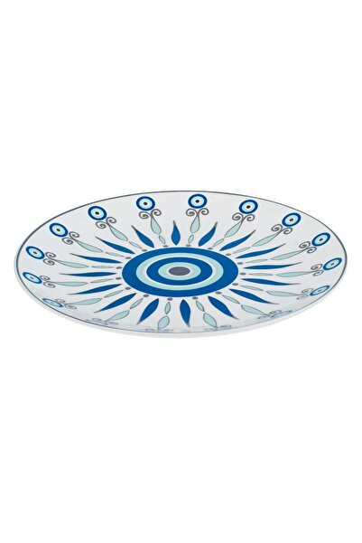 OEM White Porcelain Plate Tribal Eye Ø27cm