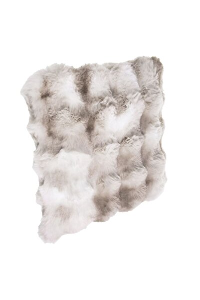 OEM Ecru Beige Faux Fur Decorative Pillow with Embossed Pattern 40x40cm